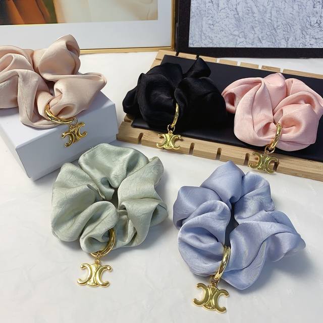 Celine Arc De Triomphe Hairband Silk Tag Logo Elastic Hairband, Versatile And El
