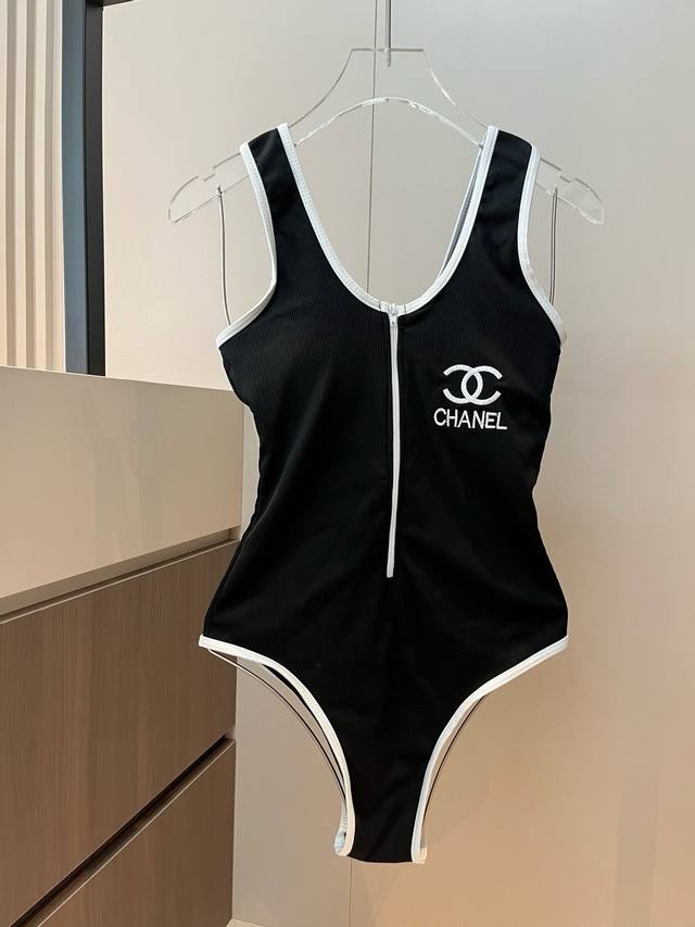Chanel New One-Piece Swimsuit, Knitted Fabric, S M L Xl