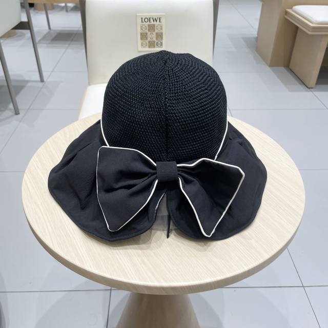 Miu Miu Summer Bow Uv Protection Fisherman's Hat For Women 2025 New Arrival Outd