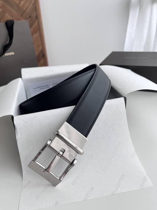 Special Bv New Double-Sided Men's Belt, Double-Sided Italian Calf Leather, Paire