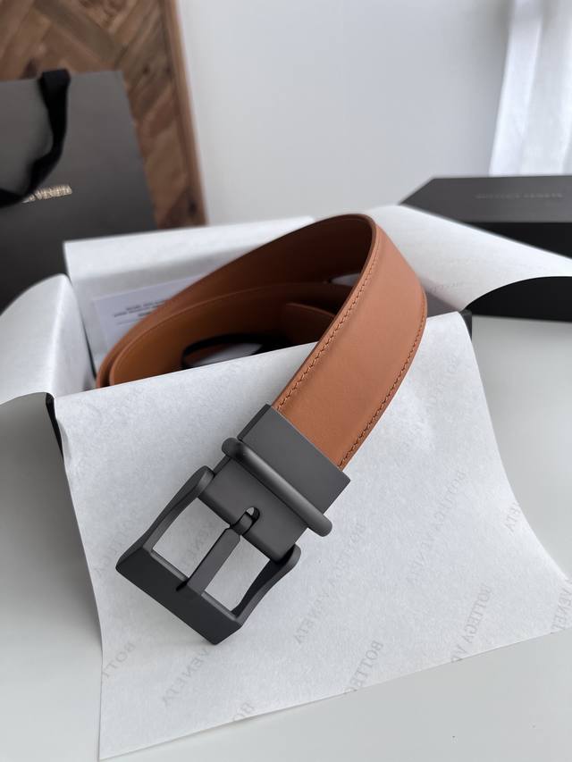 Special Bv New Double-Sided Men's Belt, Double-Sided Italian Calf Leather With A