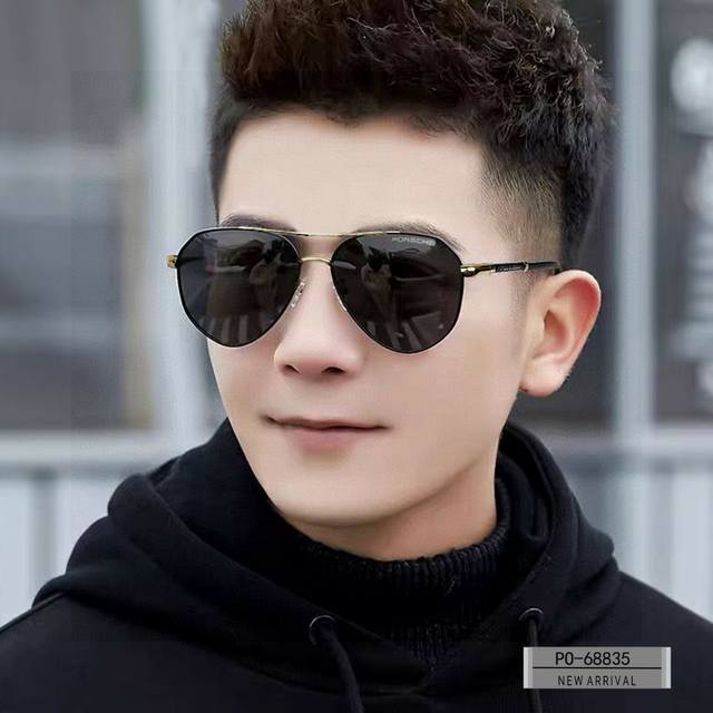 Porsche . Polarized Resin Lenses . Stainless Steel Frame - Lightweight And Comfo