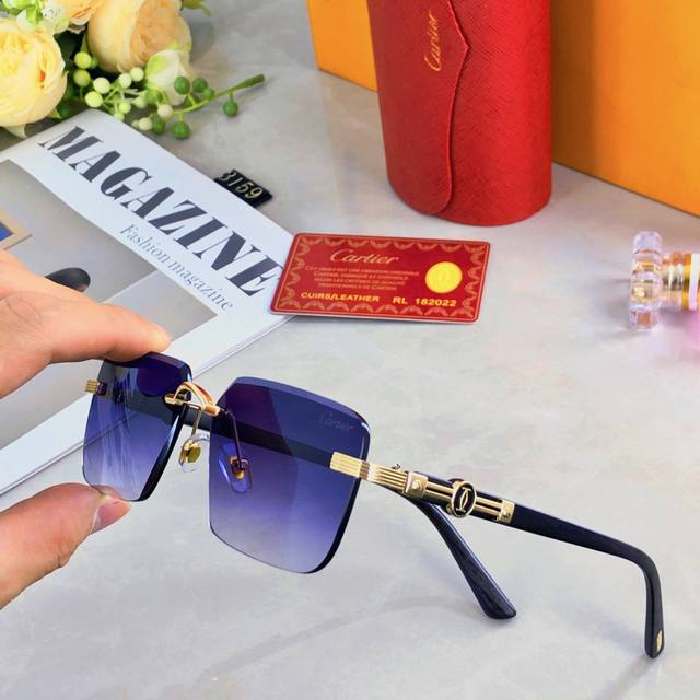 Cartie*New Fashionable Frameless Sunglasses Retro Personalized Classic Decorativ