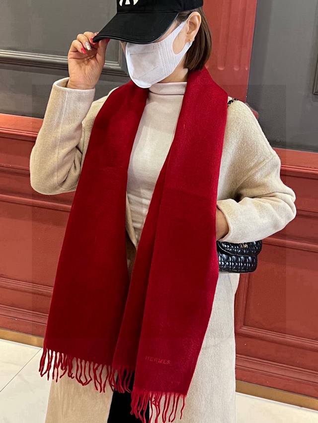Herm S Paris Fashion Show Double-Sided Cashmere Scarf! Made From Mongolian Highl