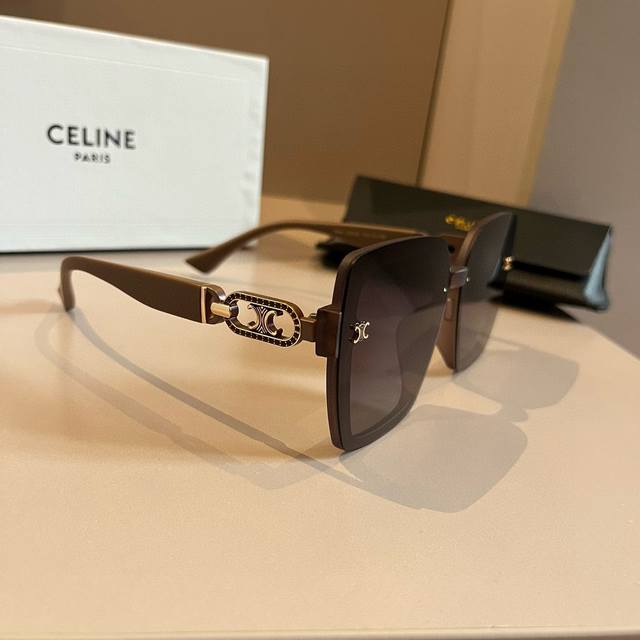 Celine New Triumph Arch Sunglasses With Metal Thick Temples Exuding A Retro Vibe