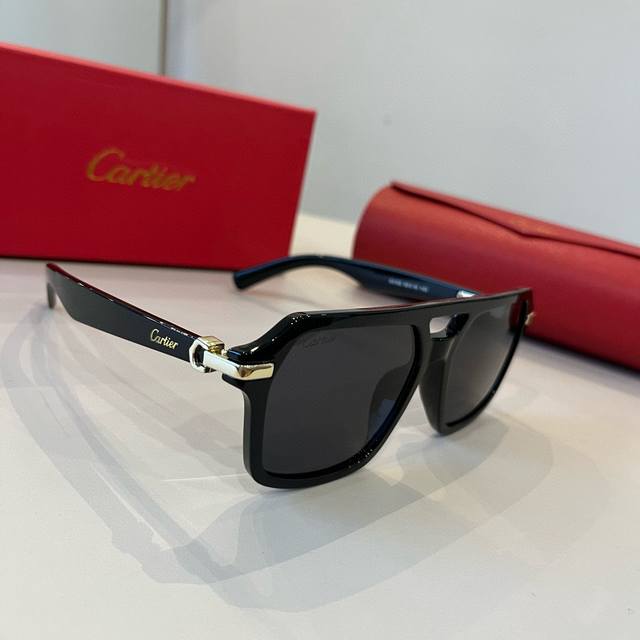 Cartier Men's Official Website 1:1 Frog-Eye Sunglasses, High-End And Elegant, Si