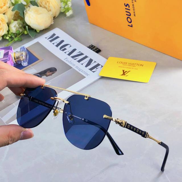 Louis Vuitto* European And American Fashion Light Luxury Metal Frameless Double