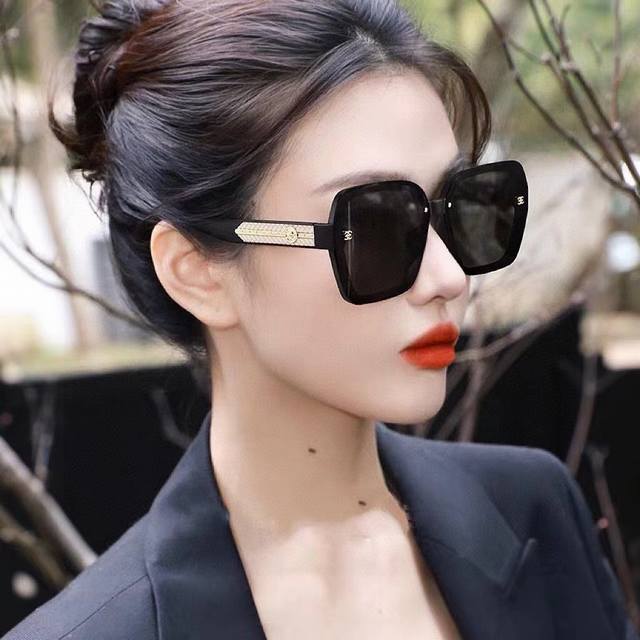 Chanel 2025 New Pearl-Inspired Sunglasses For Women, Uv Protection, Polarized Le