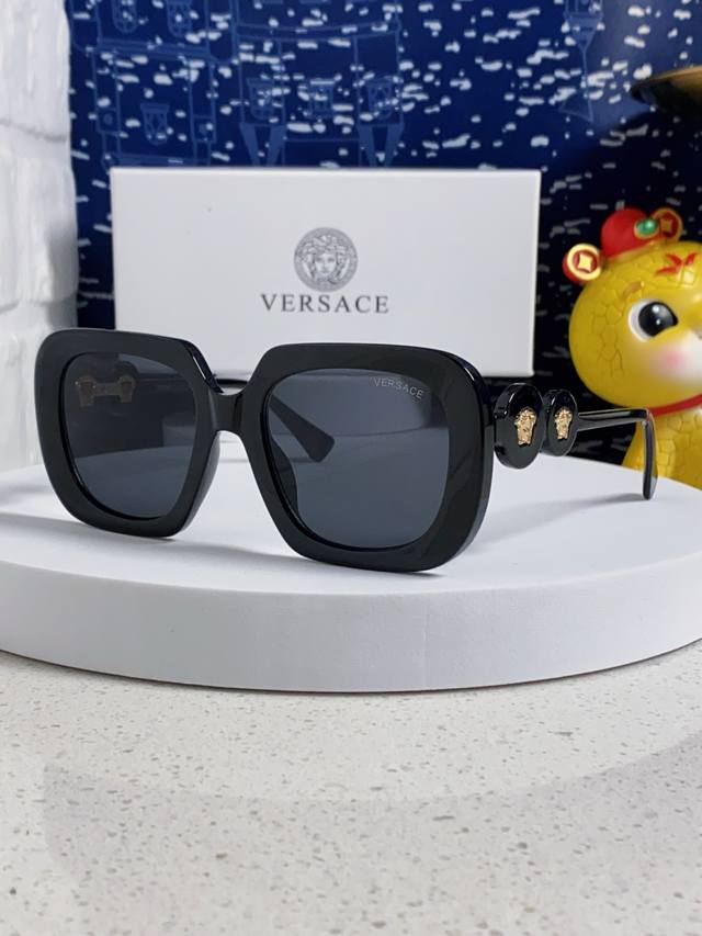 Versace 2025 New Arrival Two-Ring Minimalist Elegant Frame Sunglasses, Unique St