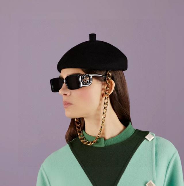Gucci Ni Ni's Same Style European And American Fashion Rectangular Frame Sunglas