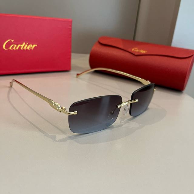 Cartier Precious Sunglasses, Metal Frame With Pc Temples, Frameless Design, Ultr