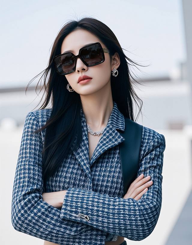 Tr Polarized Series Lv Oversized Frame Sunglasses Classic Square Frame Design, F