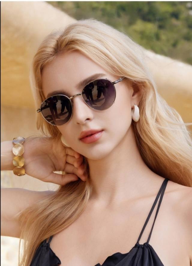 Louis Vuitto* Fashionable Luxury Retro Round Donkey-Style Sunglasses For Men And