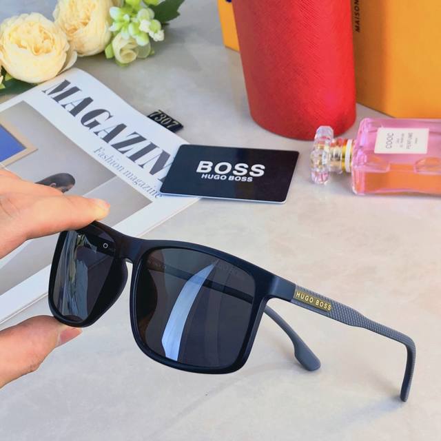 Bos* Men's High-End Driving Sunglasses With Polarized Lenses, Fashionable New-St