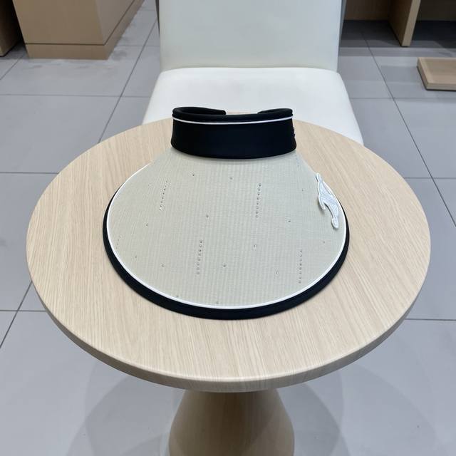 Celine Black Vinyl Uv-Protective Open-Top Hat For Women, Summer Sun Protection W