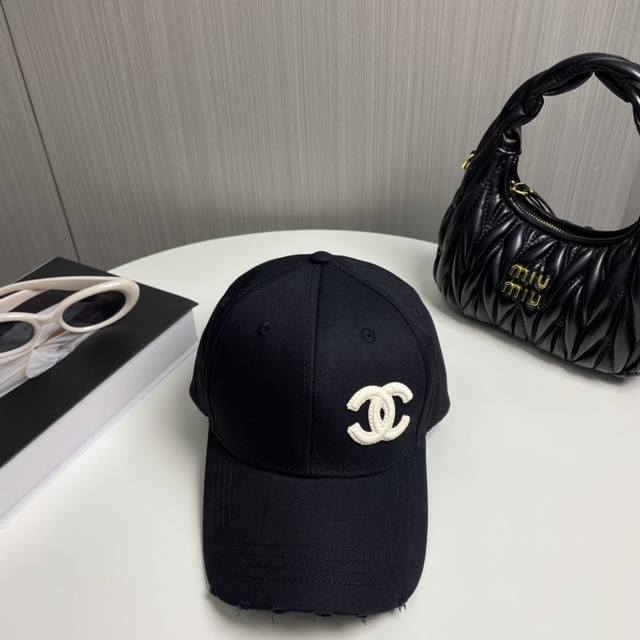 Chanel New Model Simple Embroidered Logo Baseball Cap, Newly Released, A Must-Ha