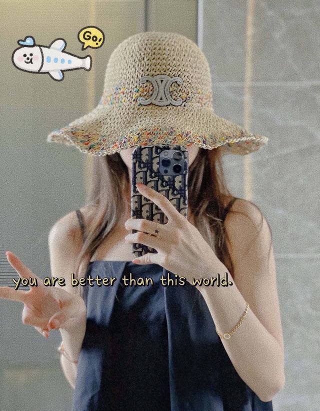 Special Dust Bag. Celine 2025 New Vacation-Style Arc De Triomphe Fisherman's Hat