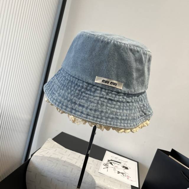 Miu Miu New Denim Fisherman's Hat, Head Circumference 57 Cm.