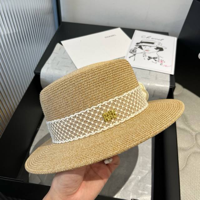Miu Miu New Sun Hat, Flat-Top Hat, Fine Straw Construction, Head Circumference 5
