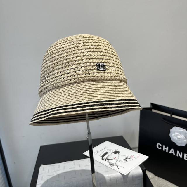 Chanel Straw Fisherman's Hat, Lady-Like Style, Head Circumference 57Cm