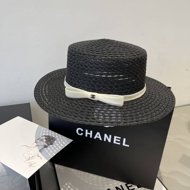 Chanel Chanel Flat-Top Hat, Lace-Up Flat-Top Hat, Head Circumference 57 Cm,