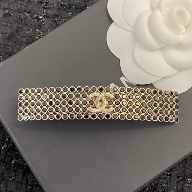 Chanel Hairpin Best-Selling New Arrival Chan 23 Five-Row Openwork Black Crystal