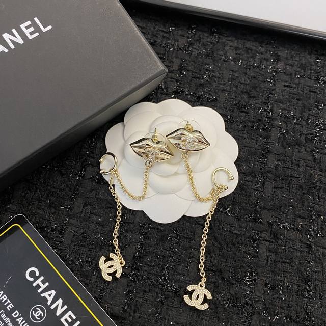 Chanel Earring Best-Selling New Arrival Zp Chan 23 Lip-Shaped Ear Bone Clip Earr