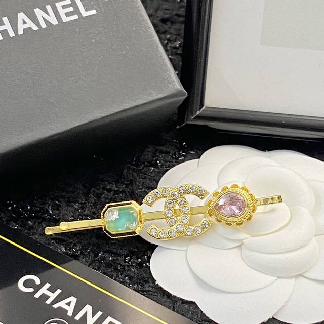 Chanel Hairpin Bestseller Now Available. Chan 22 Teardrop Double C Gemstone Hair