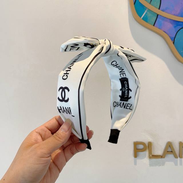 With Packaging Chanel New Butterfly Bow Wide Headband, Chanel-Inspired Headband,