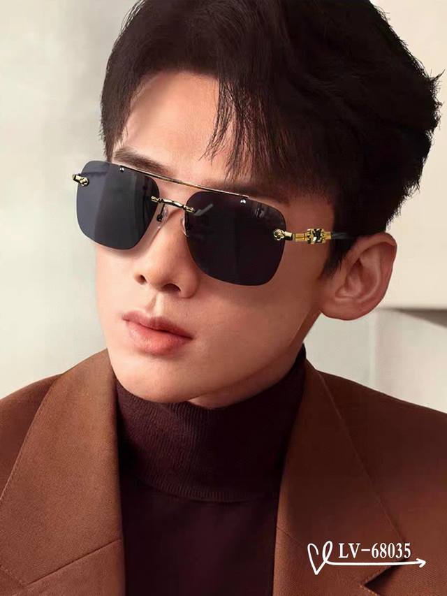 Lv-Louis Vuitton . Polarized Resin Lenses . Metal Frame For Lightweight And Comf