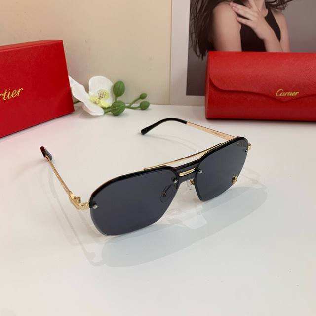 Cartier New Cartier High-End Metal Sunglasses Fashionable And Stylish Sunglasses