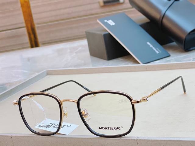 Official New Mont Blanc Mb0161O Gold-Plated Optical Frames, Comfortable To Wear,