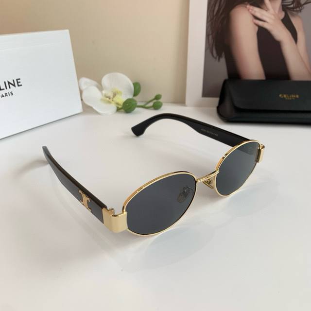 Celine Arc De Triomphe Small Round Frame Sunglasses, New Unisex Versatile Glasse