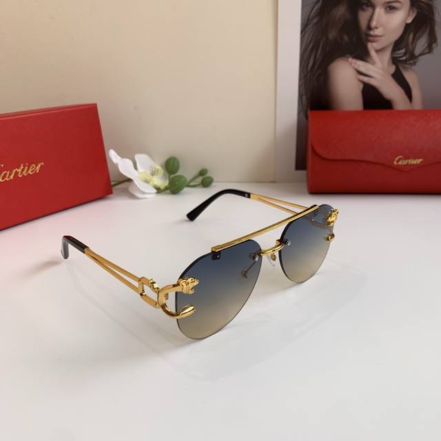 Cartier New High-End Metal Sunglasses Fashionable And Stylish Sunglasses For Out