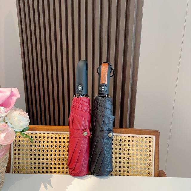 Ck New Arrival Subtle Letter Pattern Three-Fold Hand-Open Folding Umbrella, Meti