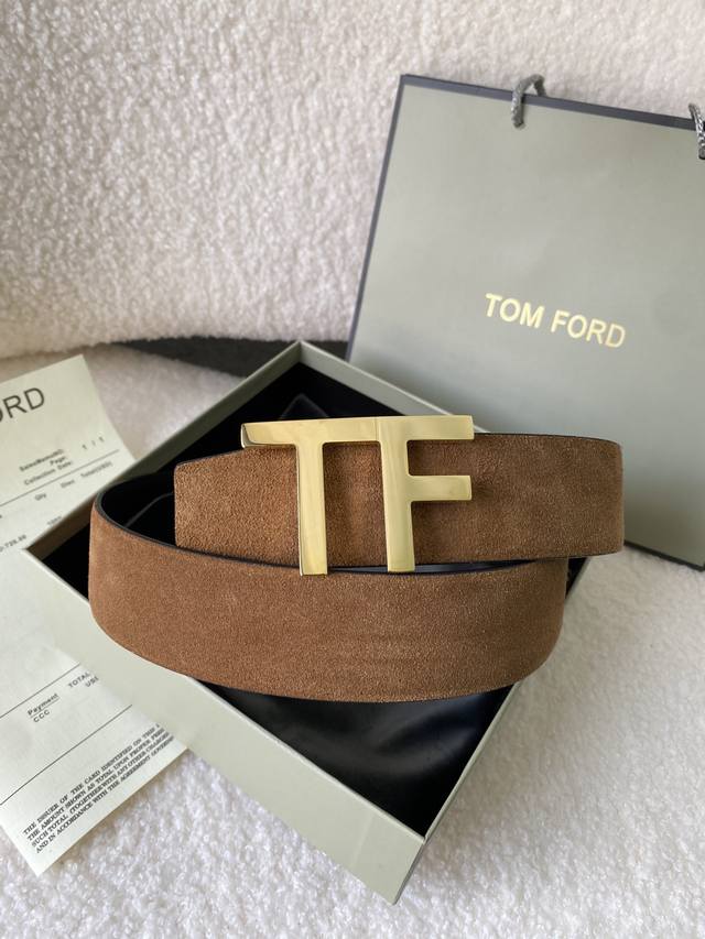 Special Tom Ford. New Premium Double-Sided Calfskin Belt, Simple And Elegant For