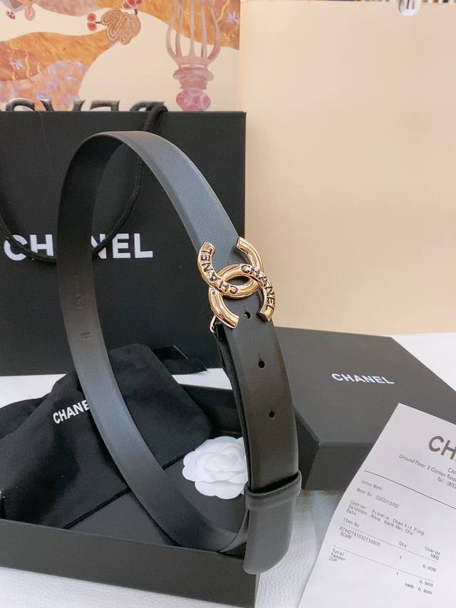 Special Chanel Classic Double C Resin Black And White Belt New Logo Buckle With