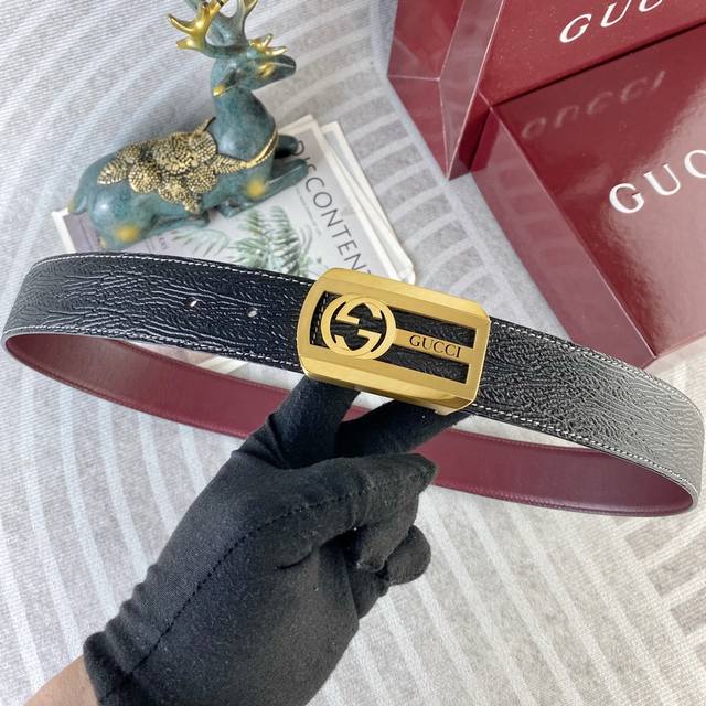 Special Gucci Special Leather Belt Series, Original Factory-Made Premium Stainle