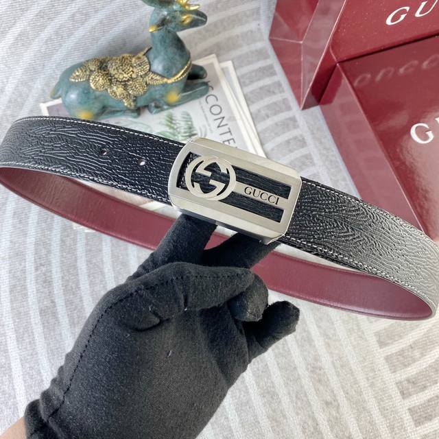 Special Gucci Special Leather Belt Series, Original Factory-Made Premium Stainle