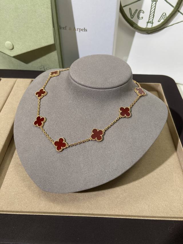 Hot-Selling Recommendation Vca Rose Gold Red Agate Four-Leaf Clover Ten-Flower C