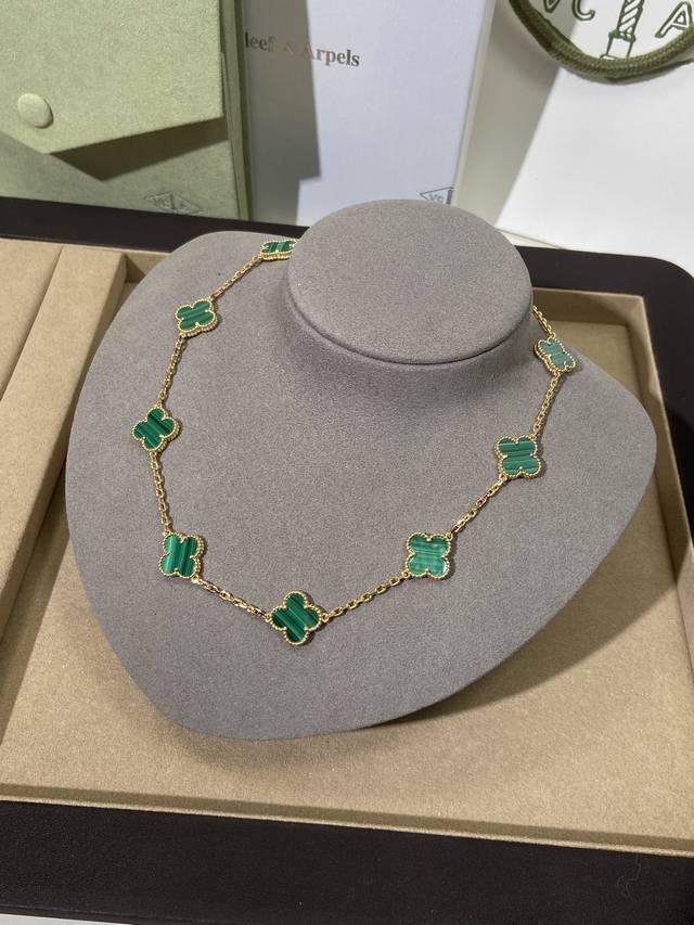 Hot-Selling Item Recommendation Vca Malachite Four-Leaf Clover Ten-Flower Collar