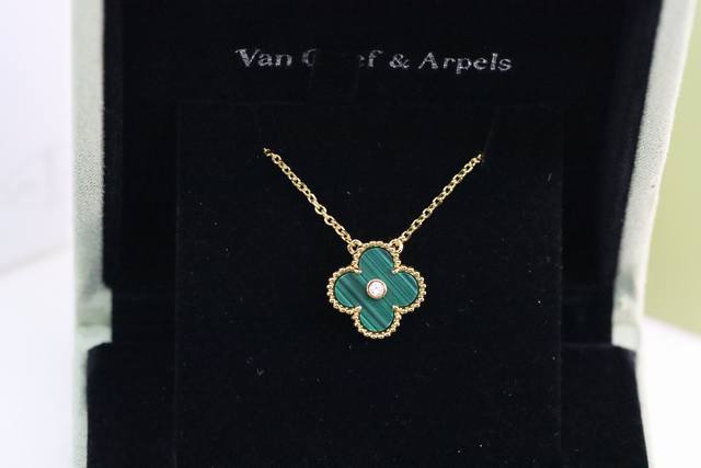 Hot-Selling Recommendation Vca Champagne Gold Malachite Single Diamond Four-Leaf
