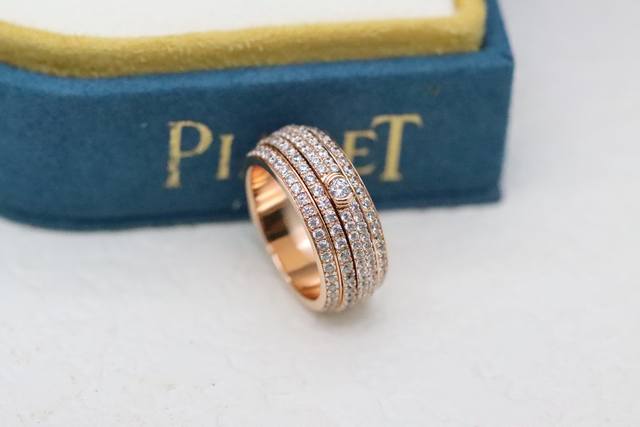 New Arrival Recommendation Piaget Fortune Ring Rose Gold Full Diamond Rotating R