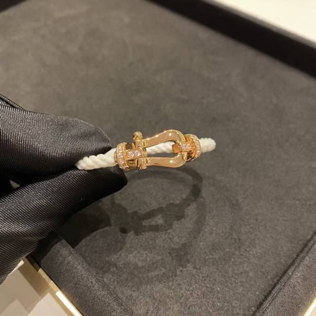 Fred Fred Bracelet Rose Gold Diamond-Studded Horseshoe Bracelet Large Size Premi