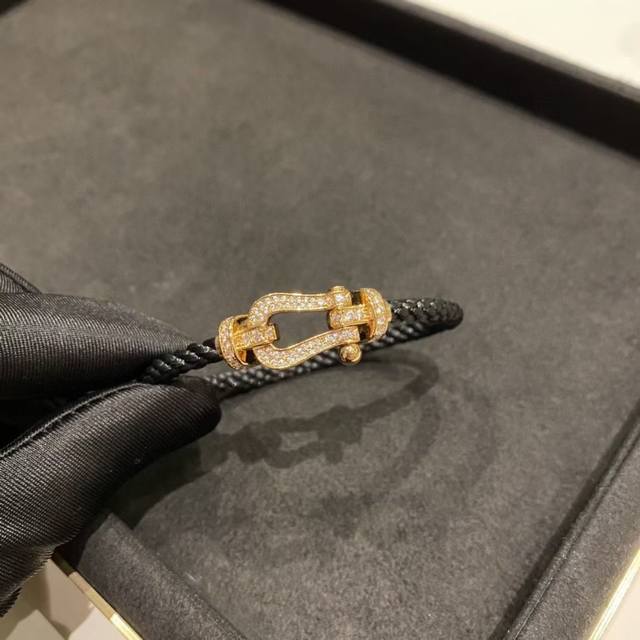 Fred Fred Bracelet Rose Gold Full Diamond Horseshoe Bracelet Large Size Classic
