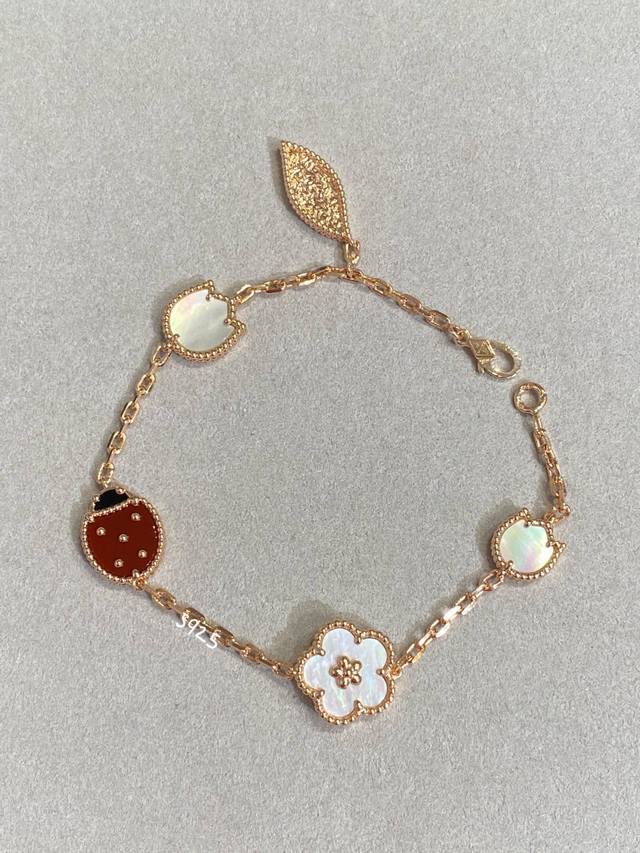 Best-Selling Vca-Lucky Lucky Ladybug Flower Five-Flower Bracelet Lucky Spring Se