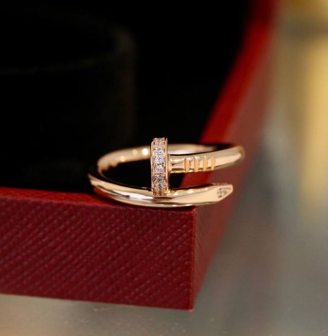 Cartier Classic Nail Ring, With Diamonds At The Head And Tail. Every Detail Is C