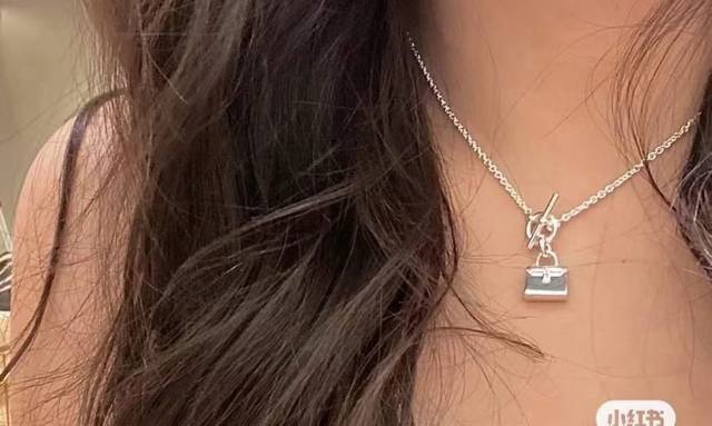 National Day Travel Season Hermes Birkin Bag Pin Buckle Necklace Authentic Photo
