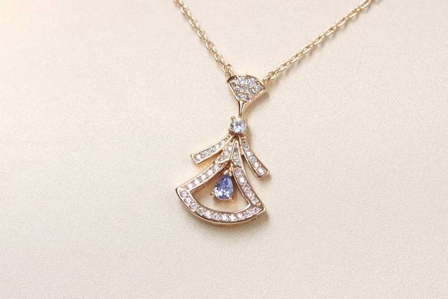 New Arrival Bvlgari Rose Gold Purple Diamond Dress Collar Necklace 2023 Qixi Fes
