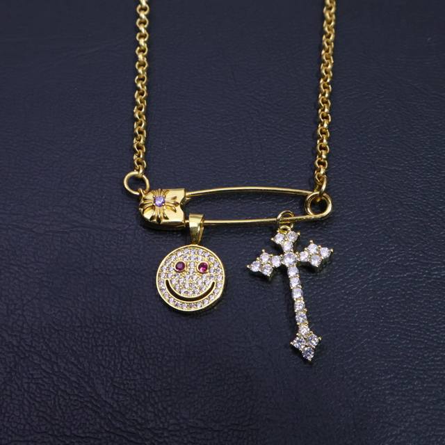 Premium Edition] Chrome Hearts Necklace Brooch Chain, Featuring Unique Floral Pa